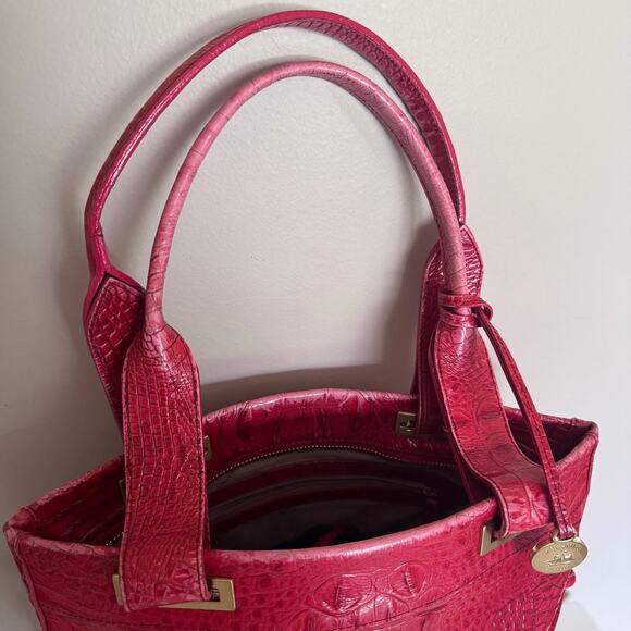 Brahmin Ono Melbourne Tote Red Croc Leather Shoulder Bag Tote - Picture 3 of 14